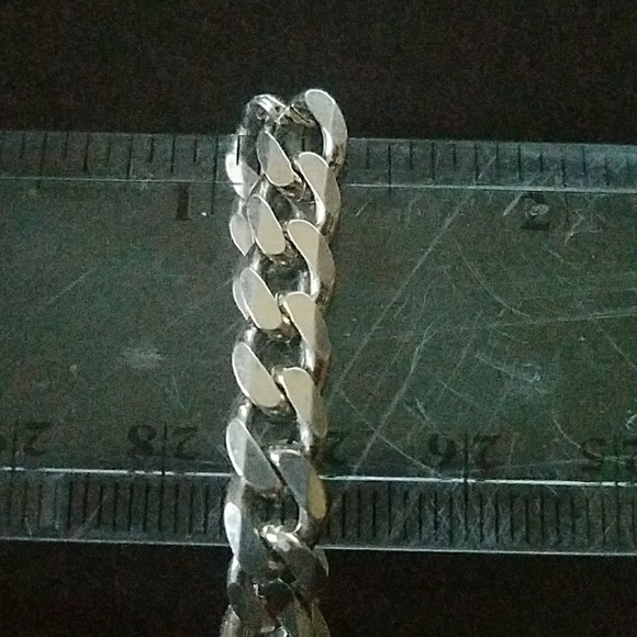 24" solid Sterling Silver Men's Necklace - Picture 3 of 3